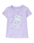 Toddler Musical Cat Short-Sleeve Graphic Tee - Purple, image 1 of 3 slides