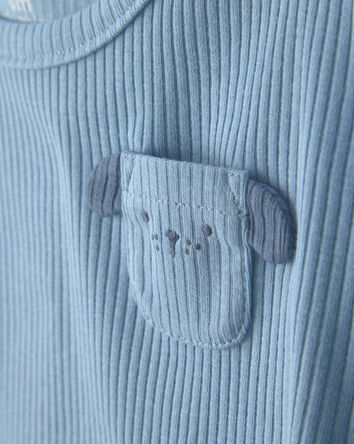 B&eacute;b&eacute; gar&ccedil;on - Emballage de 2 barboteuses &agrave; manches courtes &agrave; motif de chien - Bleu, 