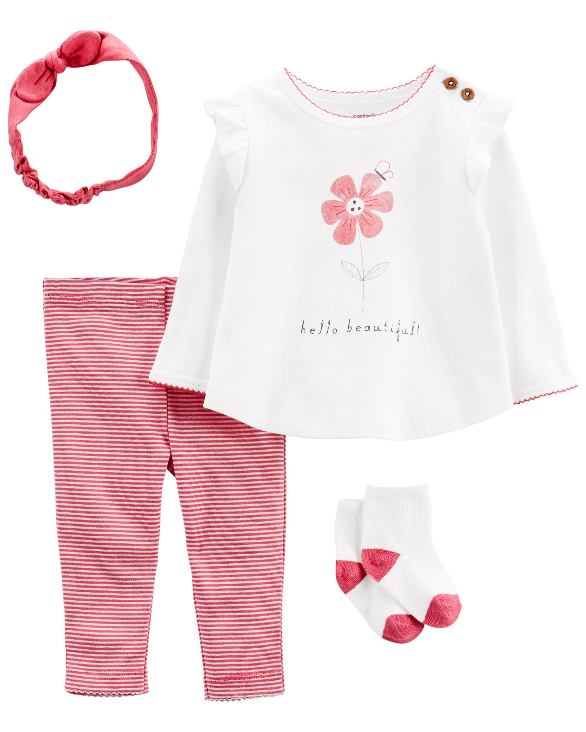 4 Piece Hello Beautiful Outfit Set