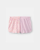 Toddler Girl Floral Striped Short-Sleeve Loose Fit 2-Piece pyjama Set - Pink, image 2 of 5 slides