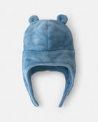 Boys Kombi Velboa Hat and Mitten Set - Blue, image 2 of 2 slides