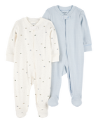 Baby 2-Pack 2-Way Zip Cotton Sleeper, image 1 of 4 slides
