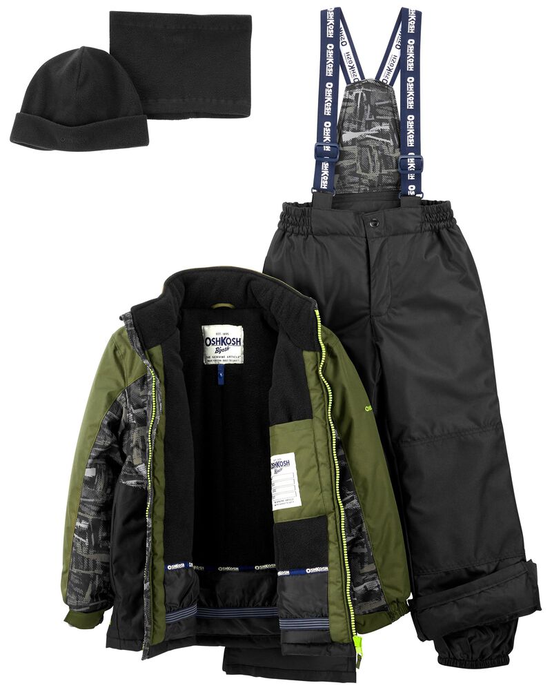 Kid 2-Piece Snowsuit With Bonus Hat & Neck Warmer, image 2 of 9 slides