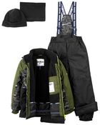 Kid 2-Piece Snowsuit With Bonus Hat & Neck Warmer, image 2 of 9 slides