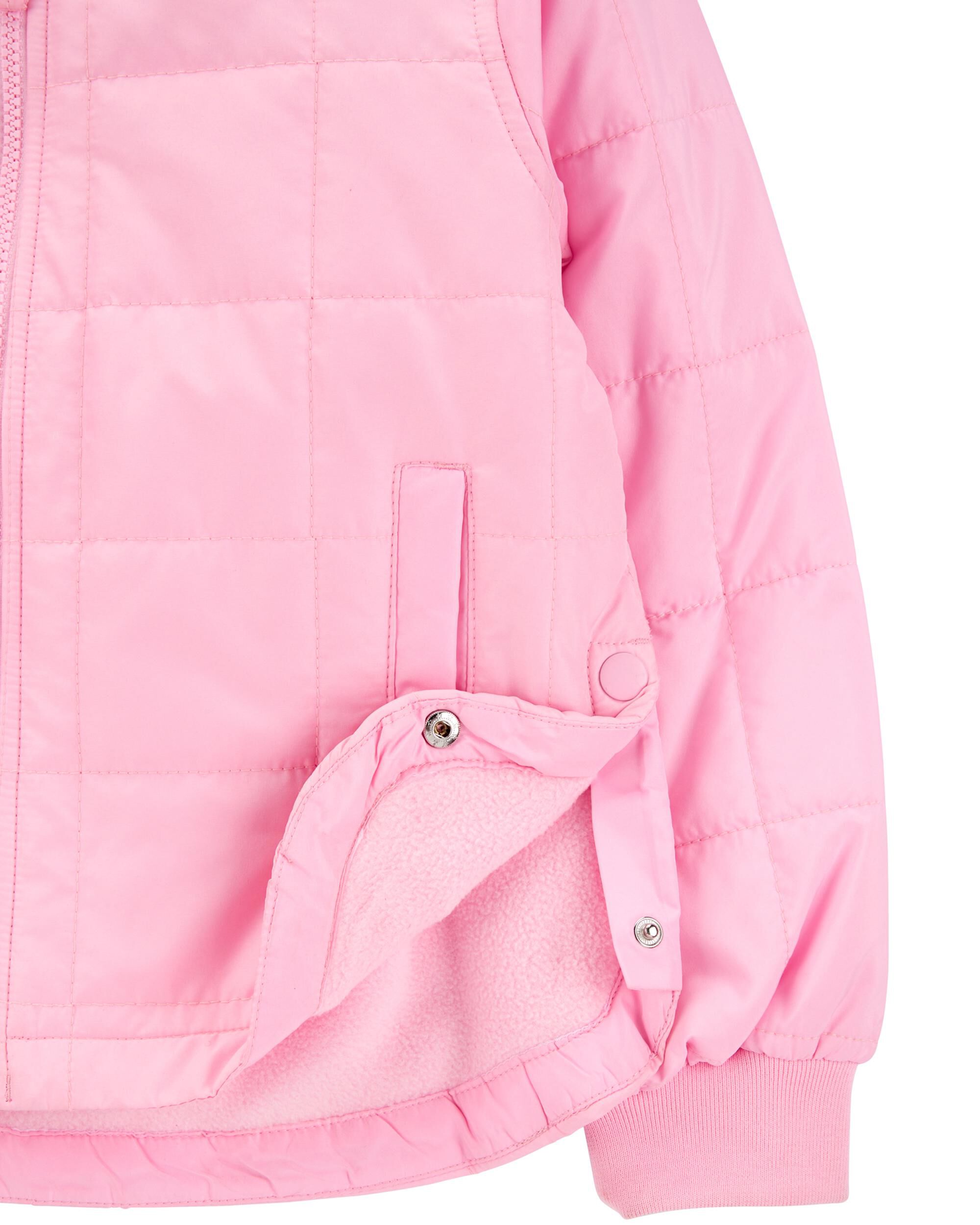 Pink quilted hotsell jacket womens