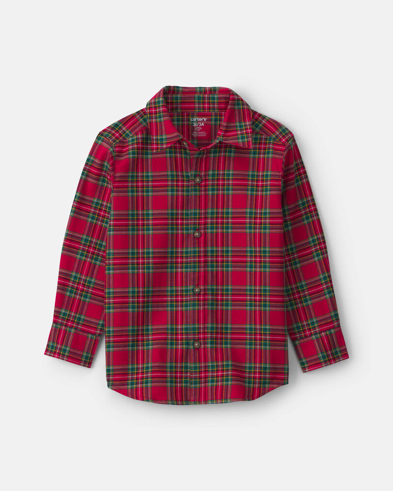 Tout-petit gar&ccedil;on - Chemise boutonn&eacute;e &agrave; carreaux &ndash; Rouge, image 1 sur 2 diapositives