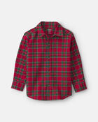 Tout-petit gar&ccedil;on - Chemise boutonn&eacute;e &agrave; carreaux &ndash; Rouge, image 1 sur 2 diapositives