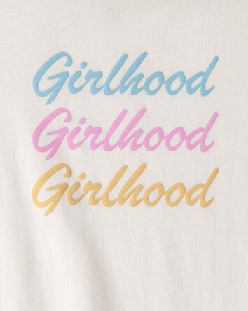 Filles - T-shirt &agrave; imprim&eacute; &laquo;Girlhood&raquo; - Cr&egrave;me, 