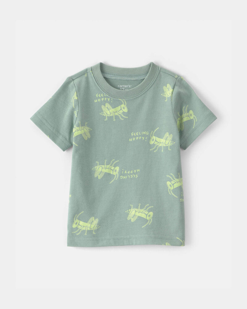 B&eacute;b&eacute; gar&ccedil;on - T-shirt &agrave; motif sauterelle &ndash; Vert, image 1 sur 2 diapositives