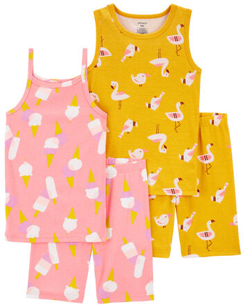 2-Pack Ice Cream & Flamingo Pyjama Set, 