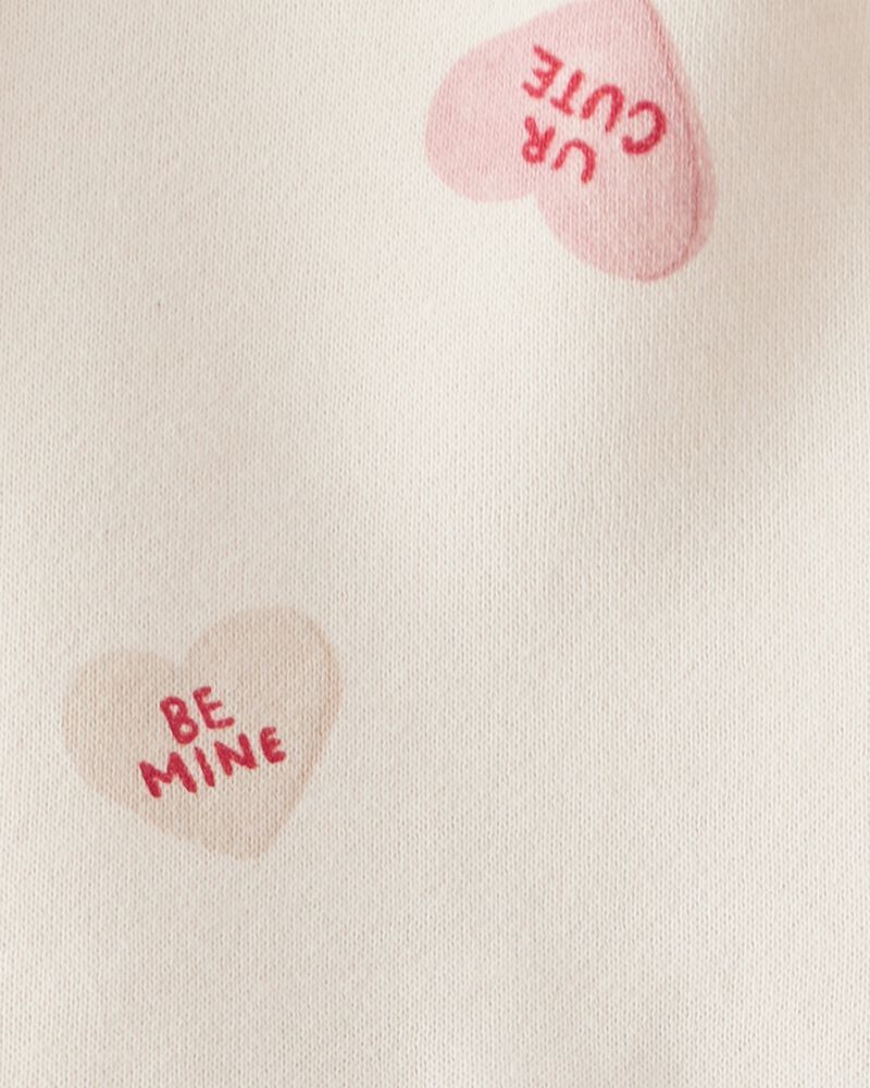 Baby Girl DayDream Fleece Valentine's Day Hearts Knit Dress - Ivory, image 3 of 4 slides