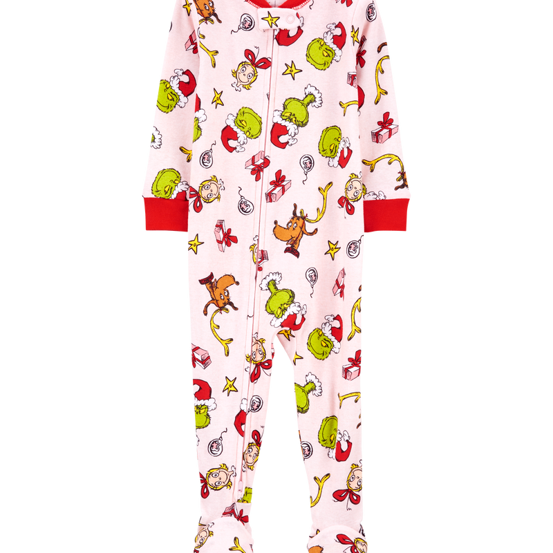 Multi Baby 1 Piece Christmas Grinch 100 Cotton Footie Pyjamas Carter s Oshkosh Canada