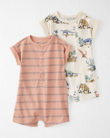 2-Pack Organic Cotton Rompers, 