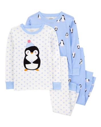 Baby 4-Piece Penguin 100% Snug Fit Cotton Pyjamas, 