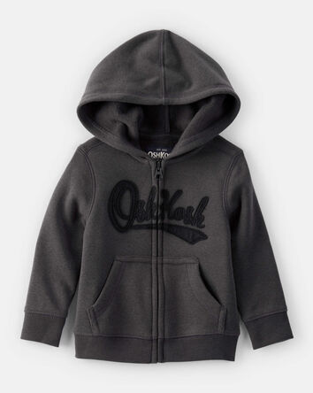Baby Boy OshKosh Fleece Logo Zip Hoodie - Black, 
