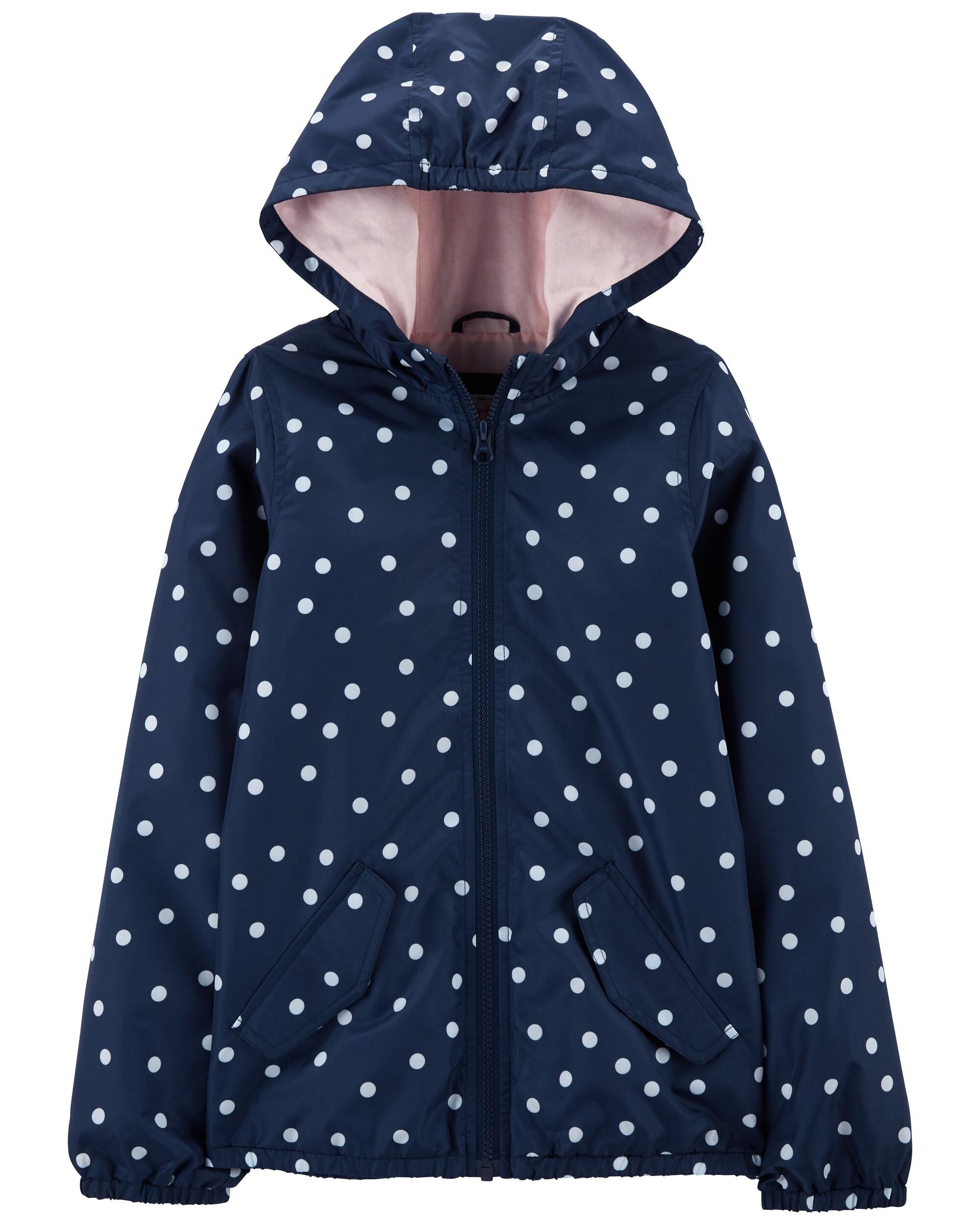 navy polka dot jacket