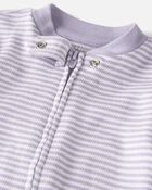Baby Girl Organic Cotton Striped Sleeper Pyjamas, image 2 of 4 slides
