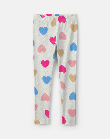 Girls Heart Pull-On Stretch Leggings, 