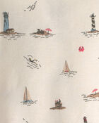 B&eacute;b&eacute; - Pyjamas 2 pi&egrave;ces en coton biologique &agrave; motif Vacances &agrave; la mer, image 3 sur 3 diapositives