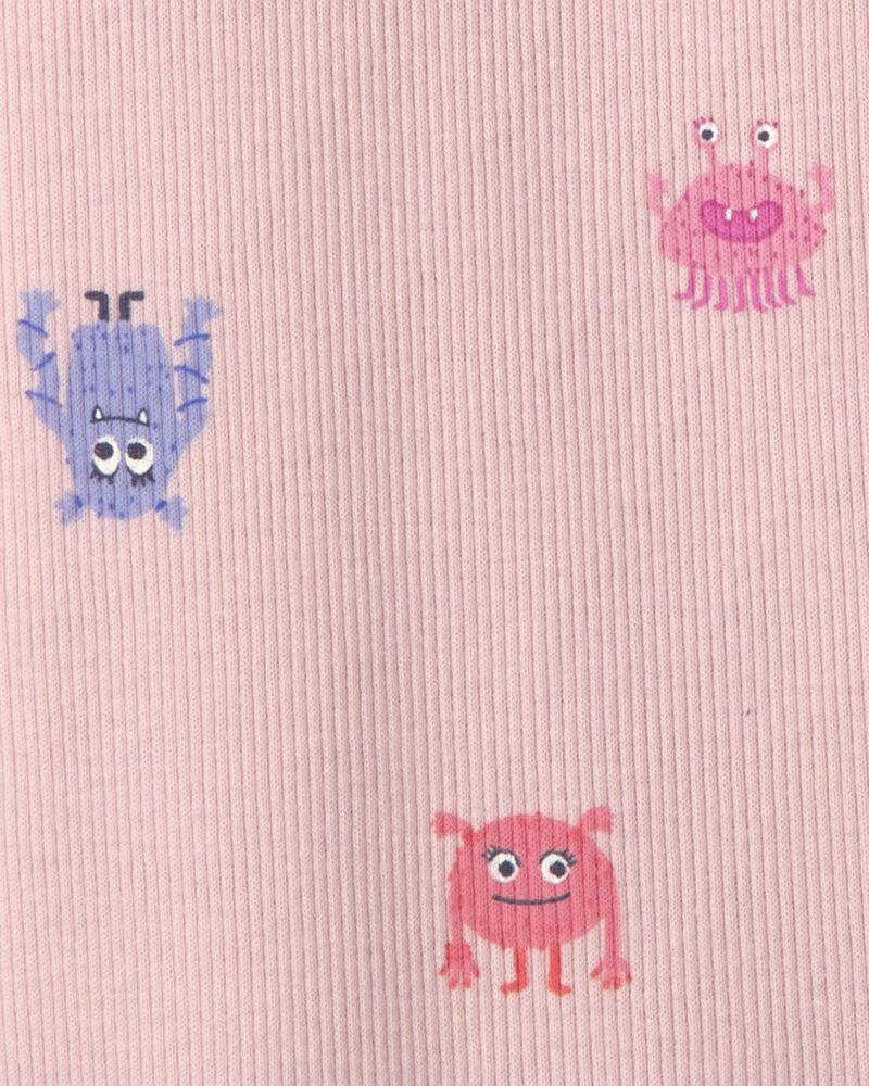 Baby Girl 2-Piece Monster Fleece Hoodie & Pant Set - Pink, image 4 of 5 slides