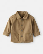 Baby Boy Canvas Long-Sleeve Fashion Jacket - Brown, image 1 of 3 slides