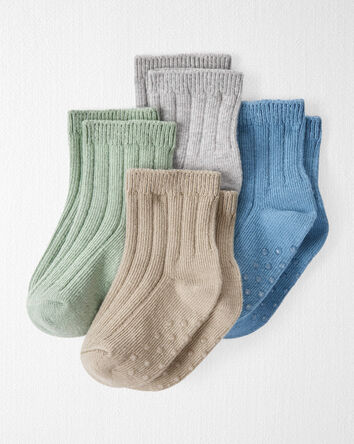 Baby 4-Pack No-Slip Socks Made with Organic Cotton, 