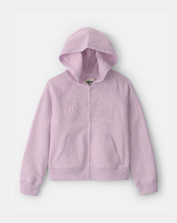 Girls OshKosh Logo Hooded Zip-Up Jacket - Purple, 