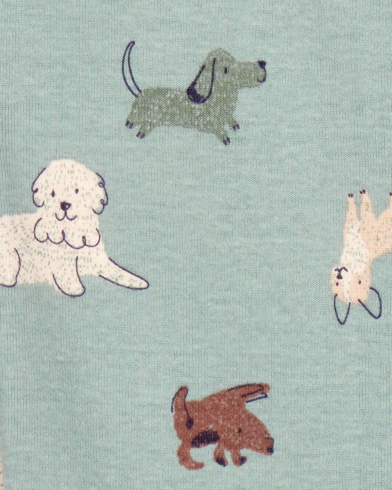 Toddler 1-Piece Dog Print 100% Snug Fit Cotton Footie Pyjamas, image 2 of 4 slides