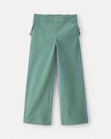 Girls Corduroy Wide-Leg Pants - Green, 