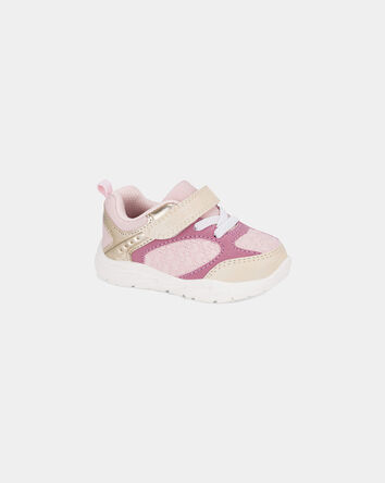 Baby Girl Every Step&reg; First Walker Heart Colour  Block Sneakers - Pink/Gold, 