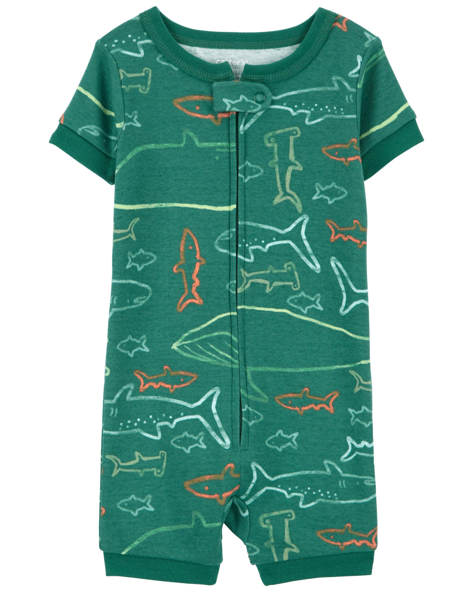 Pyjama barboteuse 1 pi ce en coton ajust imprim de requin