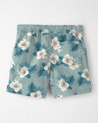Boys Recycled Swim Trunks in Blue Hibiscus, image 2 of 5 slides