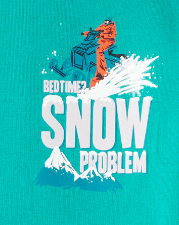 Boys Snowmobile 100% Cotton Loose Fit 4-Piece Pyjamas - Green, 