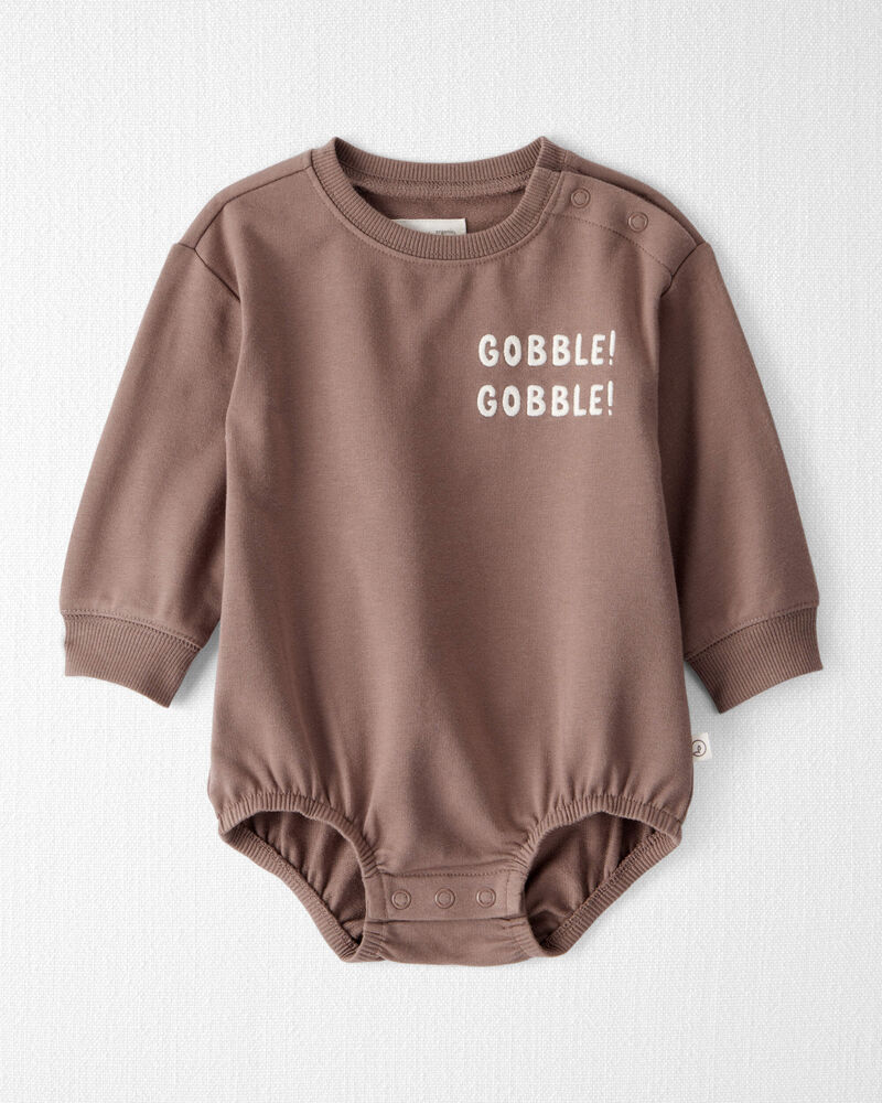 Baby Organic Cotton Gobble Gobble Bubble Bodysuit, image 1 of 5 slides