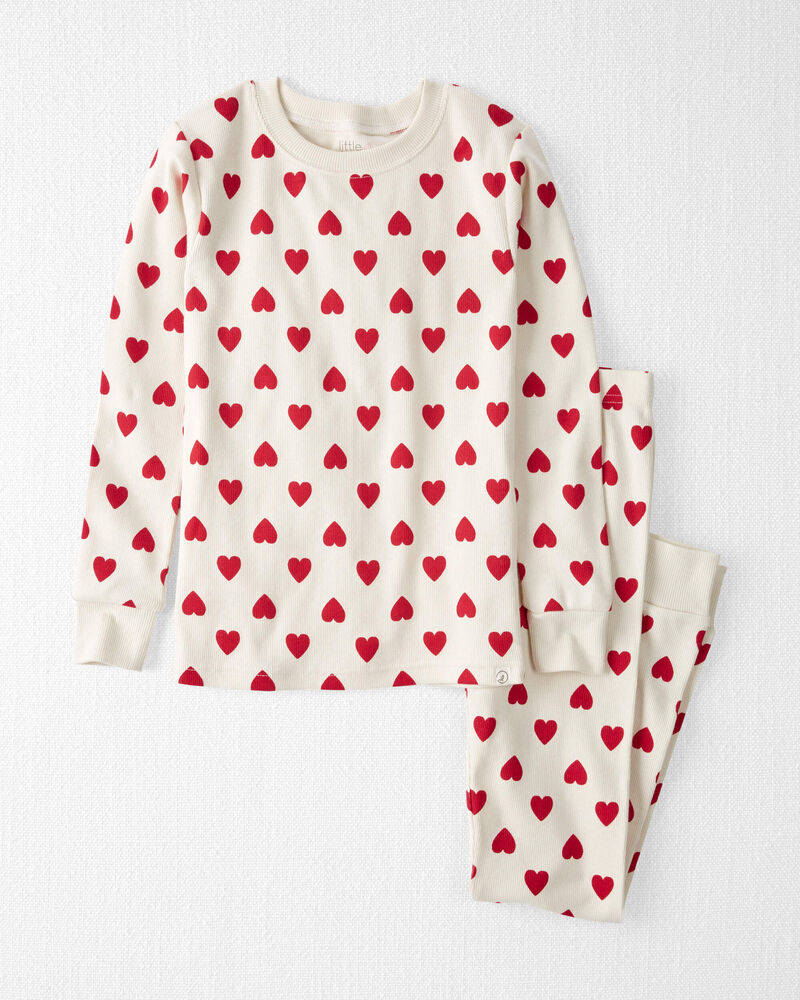 Kid Organic Cotton Pyjamas in Forever Hearts Print, image 1 of 4 slides