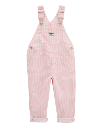 Tout-petit Salopette en denim tricot&eacute; &agrave; rayures hickory - Rose, 