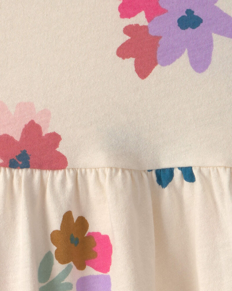 Baby Girl Floral Short-Sleeve Dress - Cream, image 3 of 4 slides