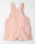 Baby Girl Gauze Sleeveless Shortall in Pink, image 3 of 5 slides