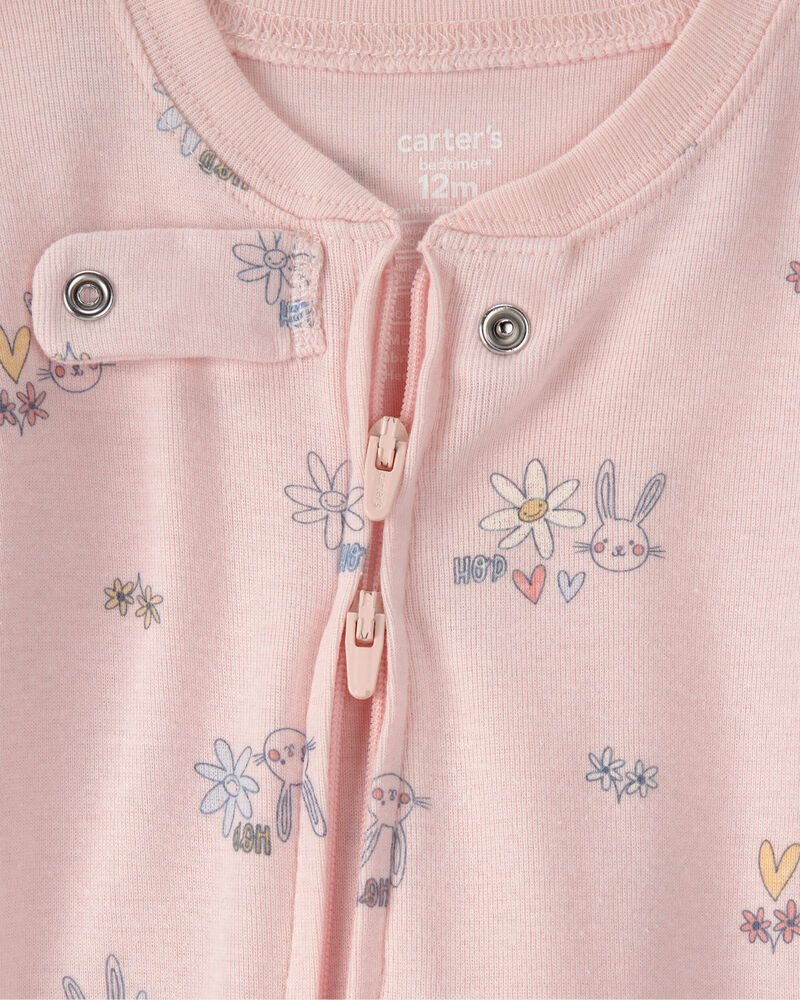 Baby Girl Easter Bunny 100% Cotton Snug Fit 1-Piece Pyjama Set - Pink, image 2 of 5 slides