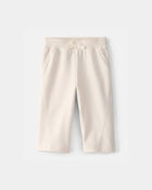Baby Girl French Terry Wide-Leg Active Pants - Ivory, image 1 of 4 slides