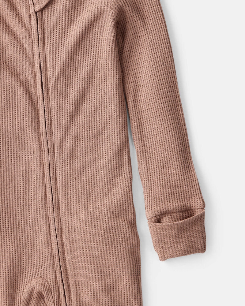 Baby Solid PurelySoft Long-Sleeve 2-Way Zip Sleeper - Brown, image 3 of 8 slides