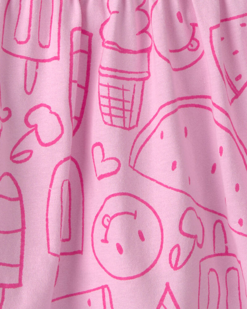 Filles - Jupe-short d&rsquo;&eacute;t&eacute; &agrave; motif de friandises glac&eacute;es - Rose, image 3 sur 3 diapositives