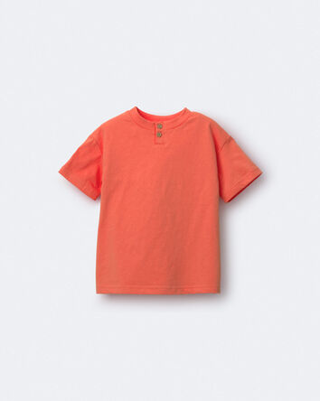 Tout-petit gar&ccedil;on - T-shirt &agrave; bouton sur l&rsquo;avant - Orange, 