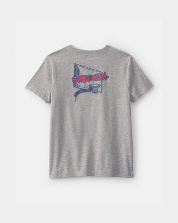 Gar&ccedil;ons - T-shirt &agrave; imprim&eacute; basketball &laquo;Streetball&raquo; - Gris, 