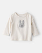Baby Girl Bunny Long-Sleeve Tee - Ivory, image 1 of 3 slides