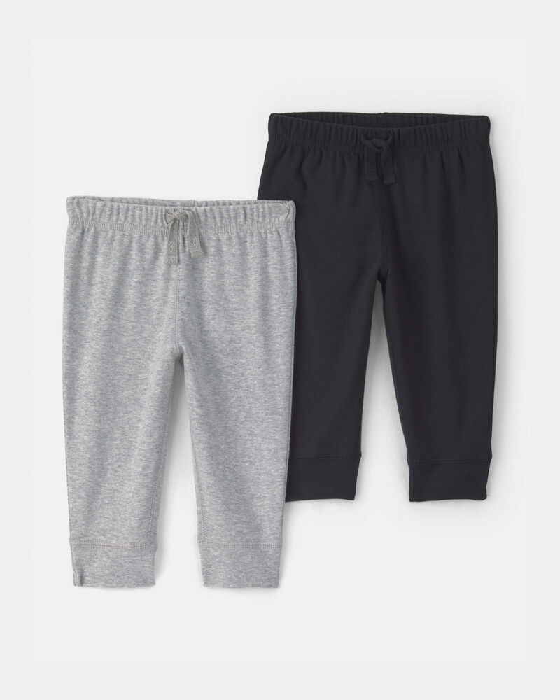 Baby 2-Pack Pants - Grey/Black, image 1 of 5 slides
