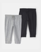 Baby 2-Pack Pants - Grey/Black, image 1 of 5 slides
