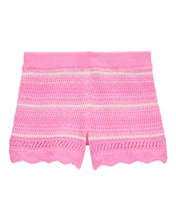 Toddler Striped Crotchet Knit Shorts - Pink, 