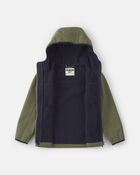 Boys  Quilted Mid Weight Jacket- Green, image 2 of 4 slides