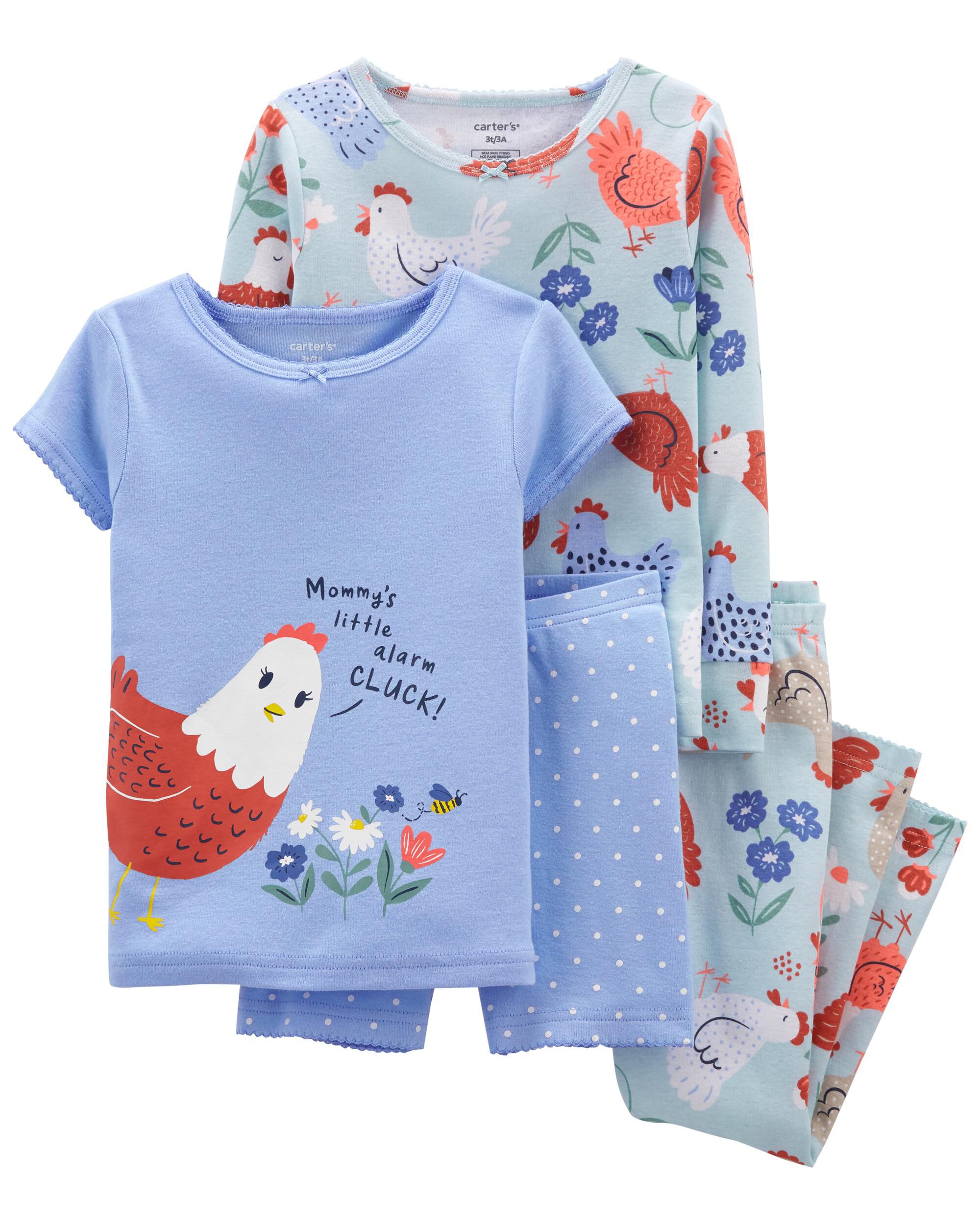 Blue 4 Piece Chicken 100 Snug Fit Cotton PJs Carter s Oshkosh